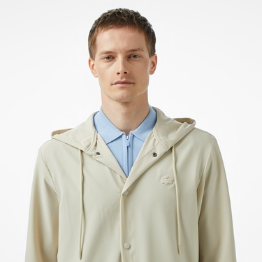  Lacoste Erkek Regular Fit Kapüşonlu Bej Ceket
