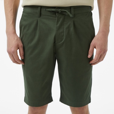  Erkek Tapered Fit Haki Bermuda Şort