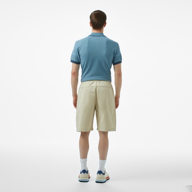  Erkek Relaxed Fit Bej Bermuda Şort