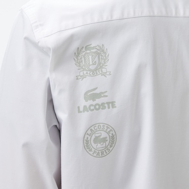  Lacoste Erkek Regular Fit Baskılı Beyaz Gömlek