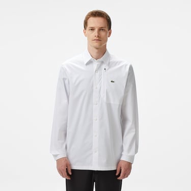  Lacoste Erkek Regular Fit Baskılı Beyaz Gömlek