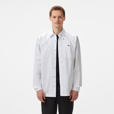  Lacoste Erkek Regular Fit Baskılı Beyaz Gömlek