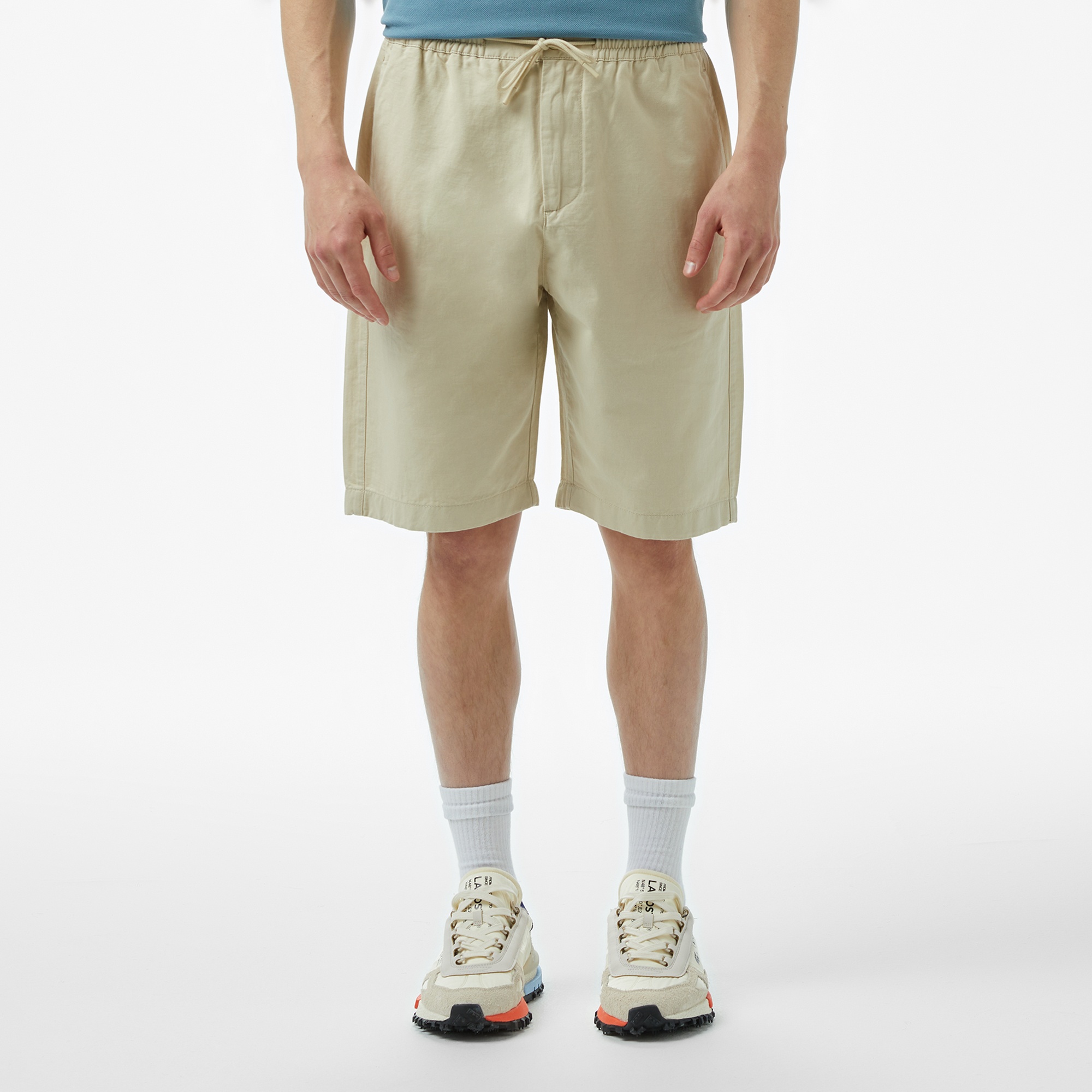 Erkek Relaxed Fit Bej Bermuda Şort