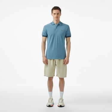  Lacoste Loose Fit Erkek Baskılı Mavi Polo