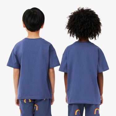  Lacoste Çocuk Bisiklet Yaka Mor T-Shirt