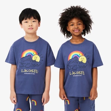  Lacoste Çocuk Bisiklet Yaka Mor T-Shirt