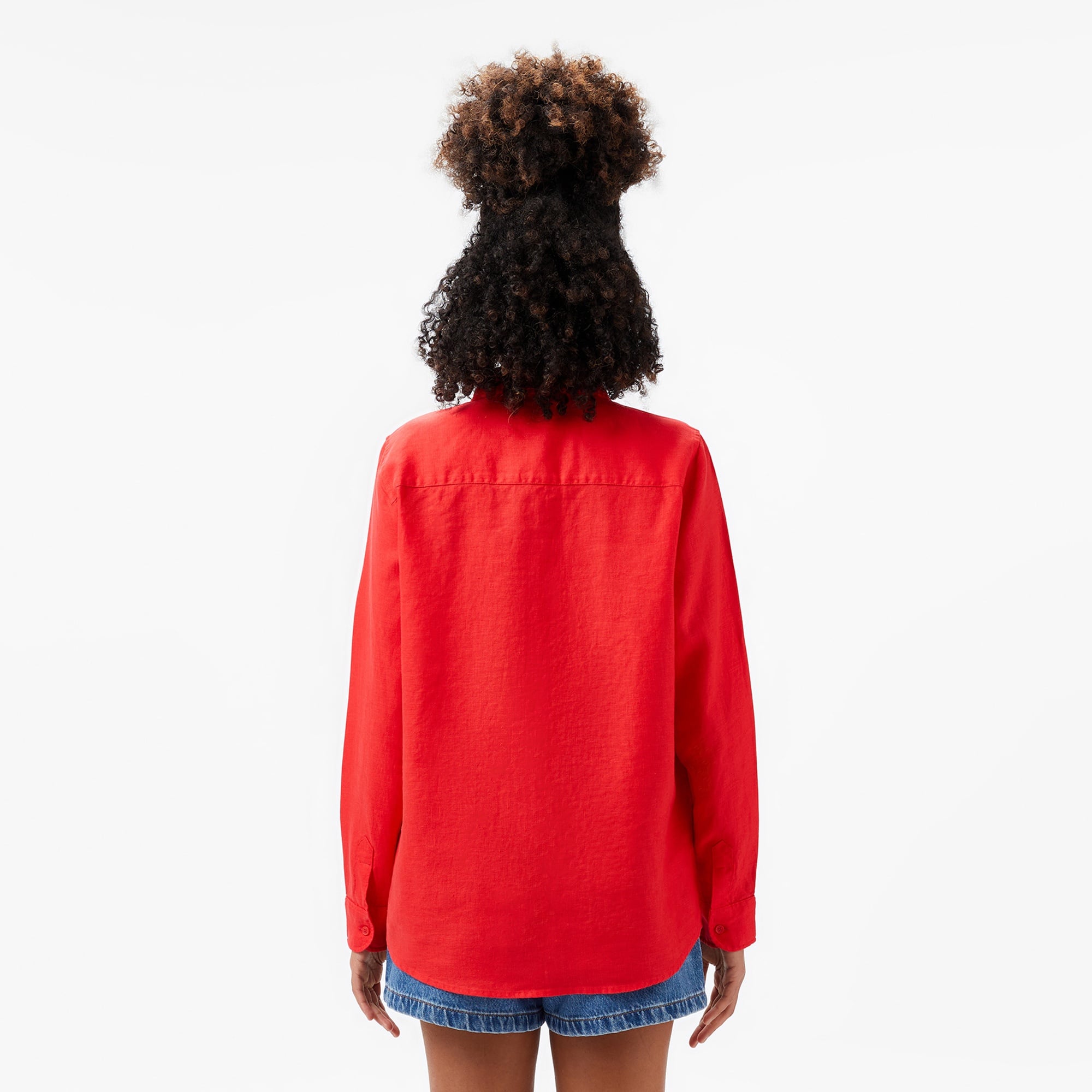 Lacoste Kadın Relaxed Fit Kırmızı Gömlek