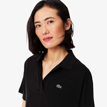  Lacoste Kadın Relaxed Fit Siyah Polo