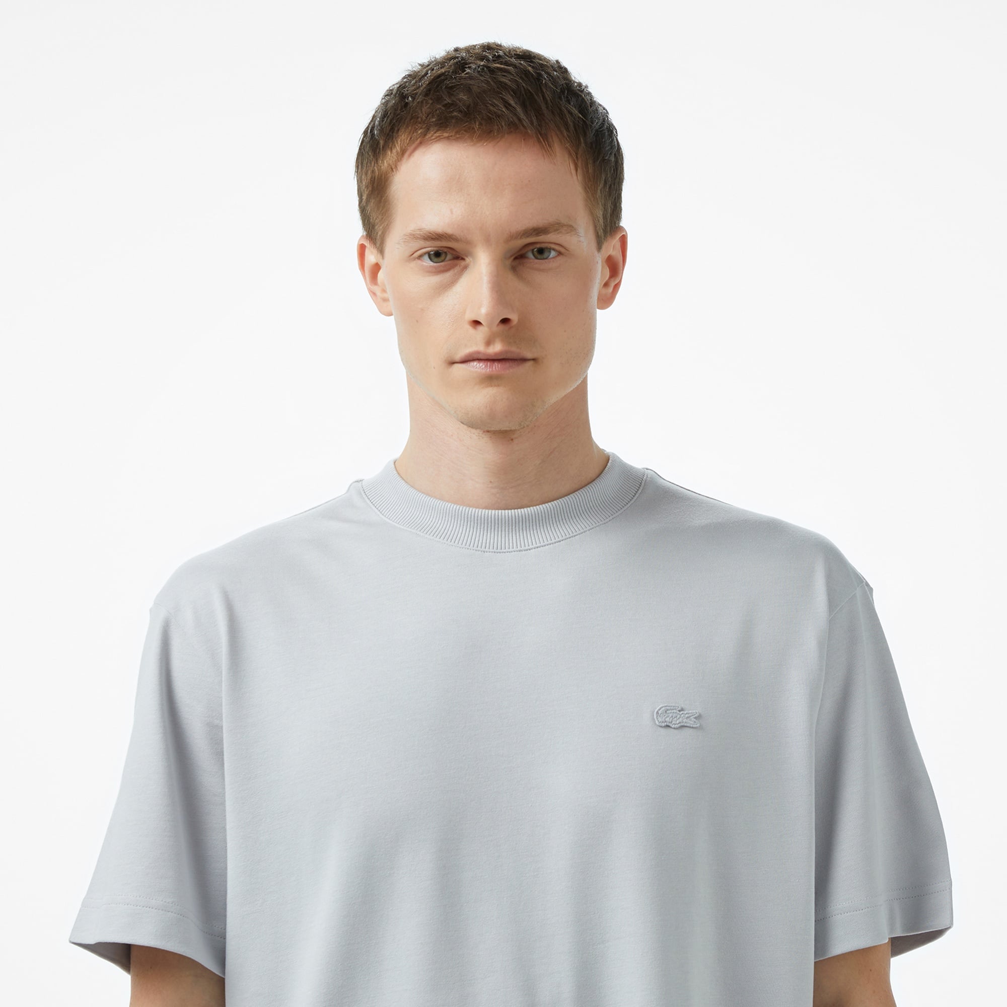 Lacoste Erkek Relaxed Fit Bisiklet Yaka Gri T-Shirt
