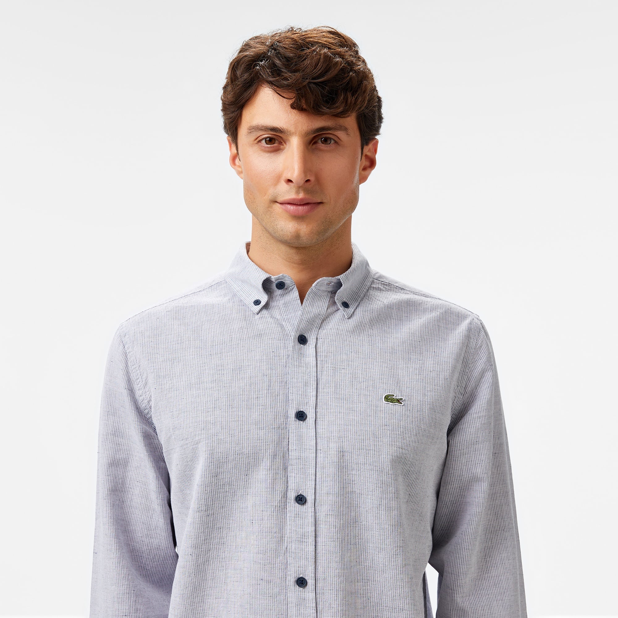 Lacoste Erkek Regular Fit Düğmeli Yaka Lacivert Gömlek