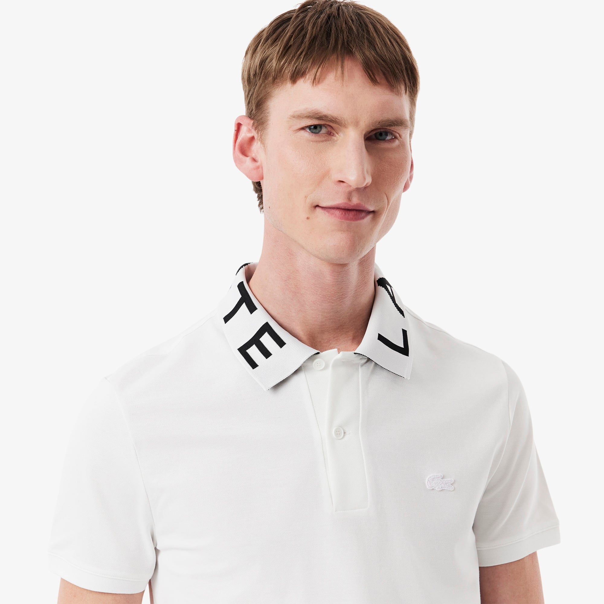 Lacoste Erkek Slim Fit Baskılı Beyaz Polo