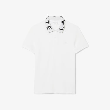  Lacoste Erkek Slim Fit Baskılı Beyaz Polo