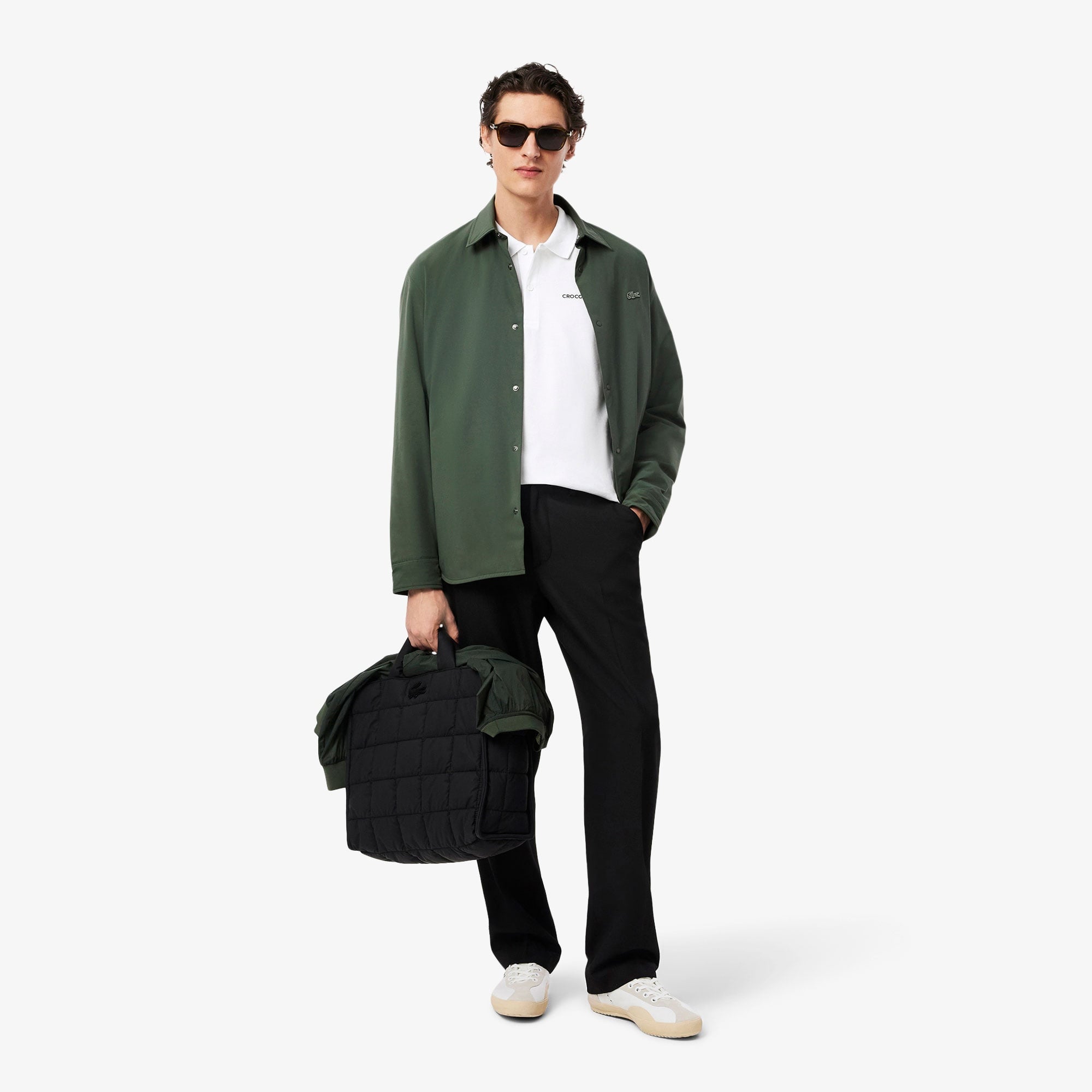 L.12.12 Erkek Regular Fit Baskılı Beyaz Polo