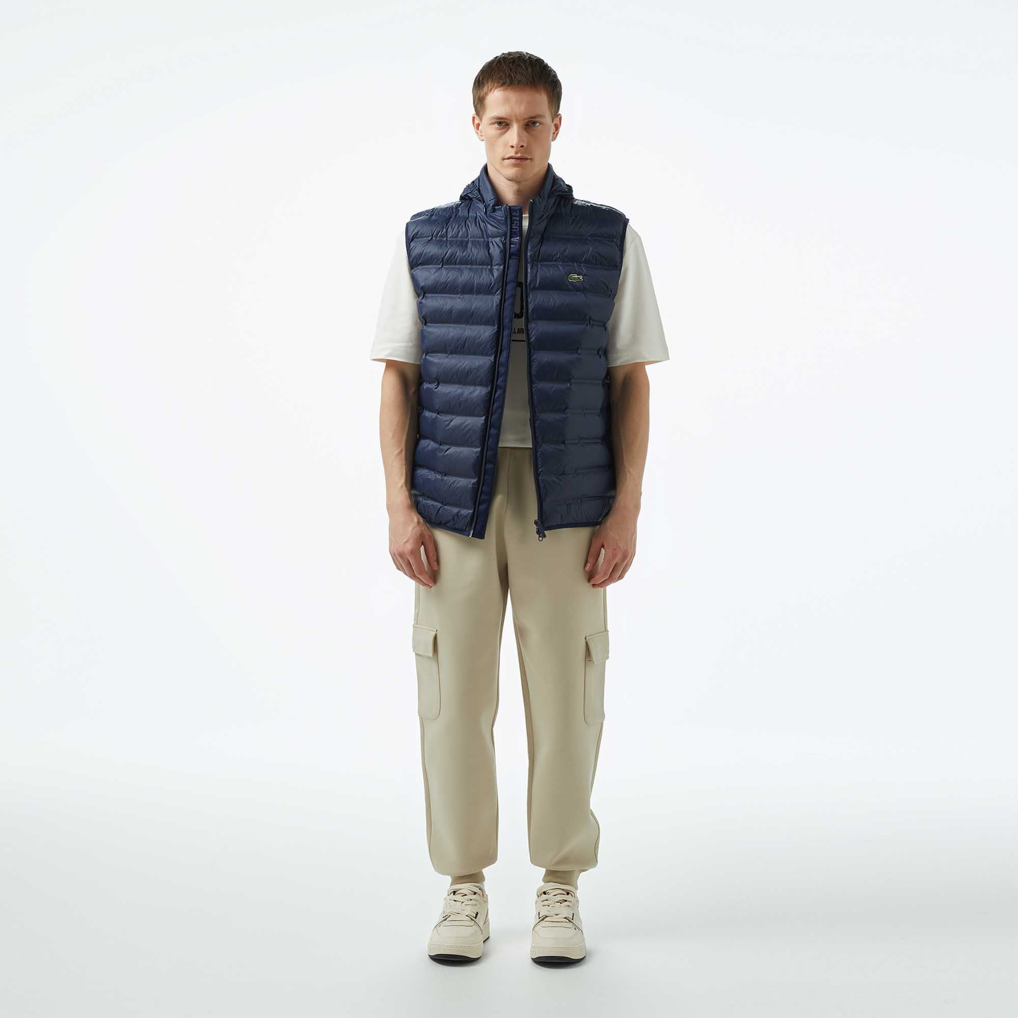 Lacoste Erkek Slim Fit Kapüşonlu Lacivert Yelek