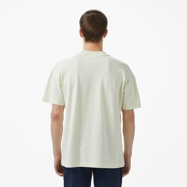  Lacoste Erkek Oversize Fit Bisiklet Yaka Baskılı Beyaz T-Shirt