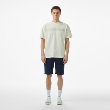  Lacoste Erkek Oversize Fit Bisiklet Yaka Baskılı Beyaz T-Shirt