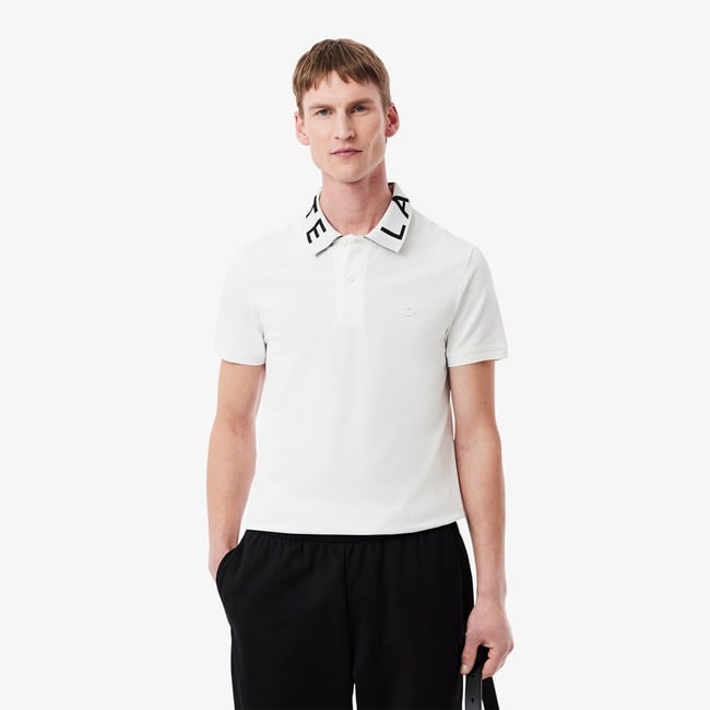  Lacoste Erkek Slim Fit Baskılı Beyaz Polo