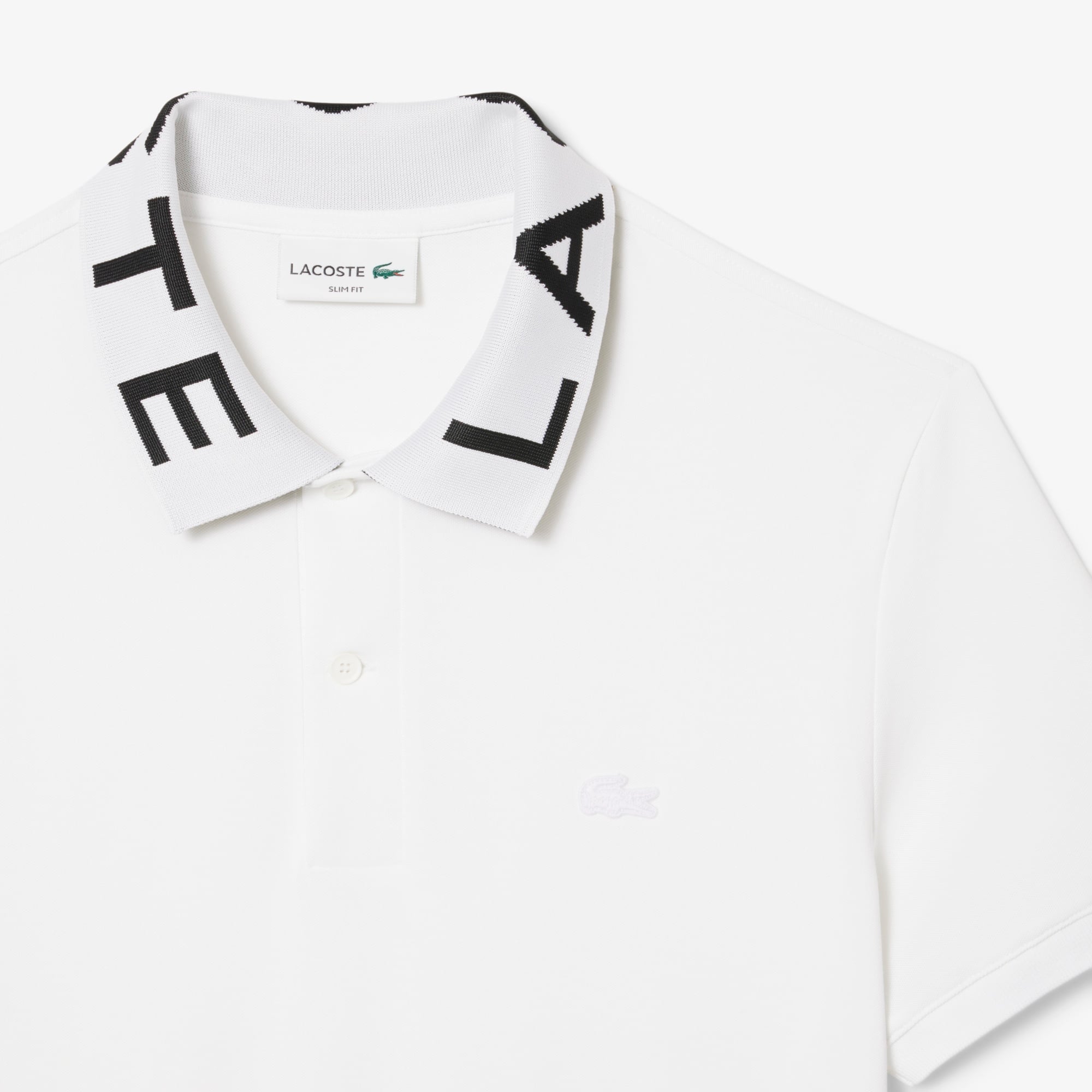 Lacoste Erkek Slim Fit Baskılı Beyaz Polo