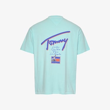  Tommy Jeans Relax Faded Graphic Erkek Yeşil T-Shirt