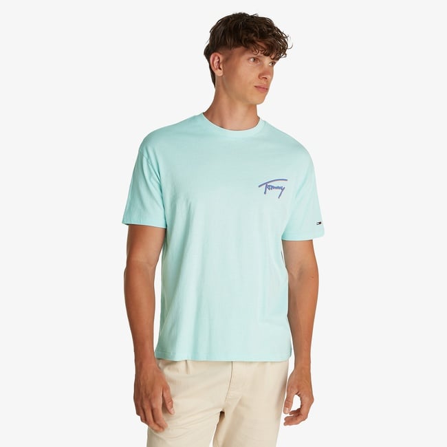  Tommy Jeans Relax Faded Graphic Erkek Yeşil T-Shirt