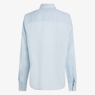  Tommy Hilfiger Linen Relaxed Kadın Keten Mavi Gömlek
