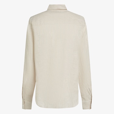  Tommy Hilfiger Ess Linen Relaxed Kadın Beyaz T-Shirt