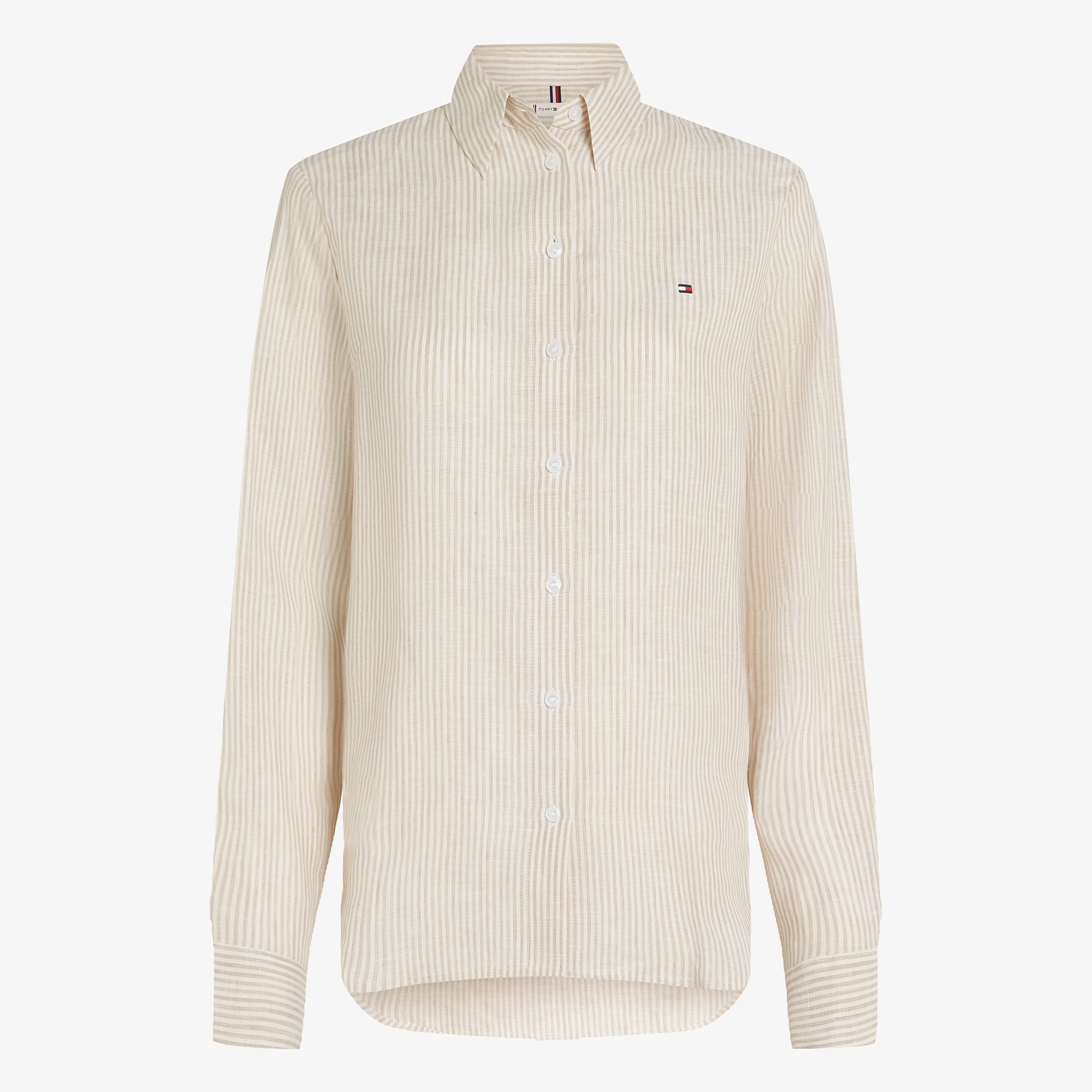 Tommy Hilfiger Ess Linen Relaxed Kadın Beyaz T-Shirt