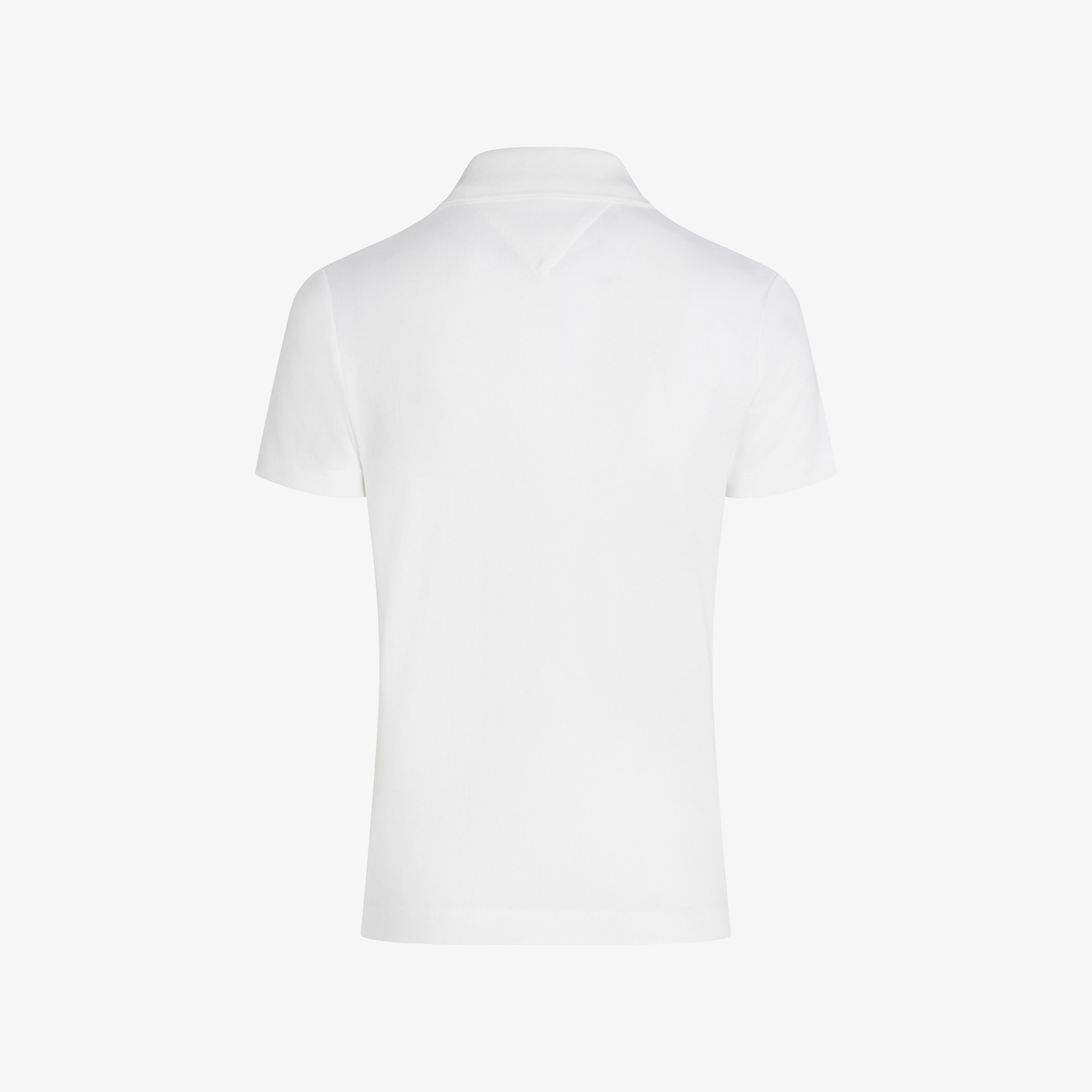 Tommy Hilfiger Slim Gold Button Kadın Beyaz Polo Yaka T-Shirt