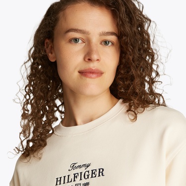  Tommy Hilfiger Reg Kadın Krem Sweatshirt