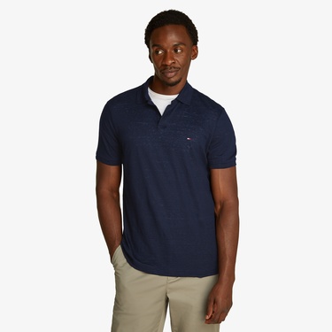  Tommy Hilfiger Pure Linen Reg Erkek Lacivert Polo