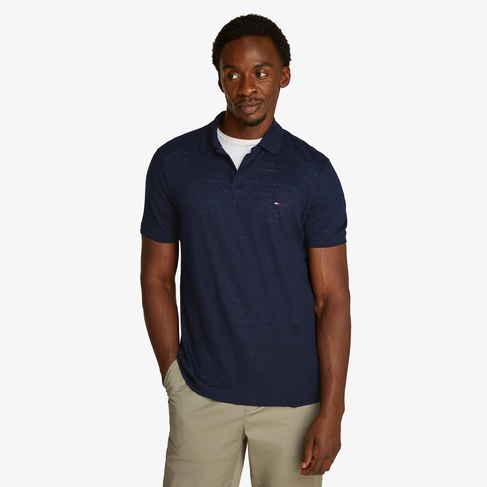  Tommy Hilfiger Pure Linen Reg Erkek Lacivert Polo