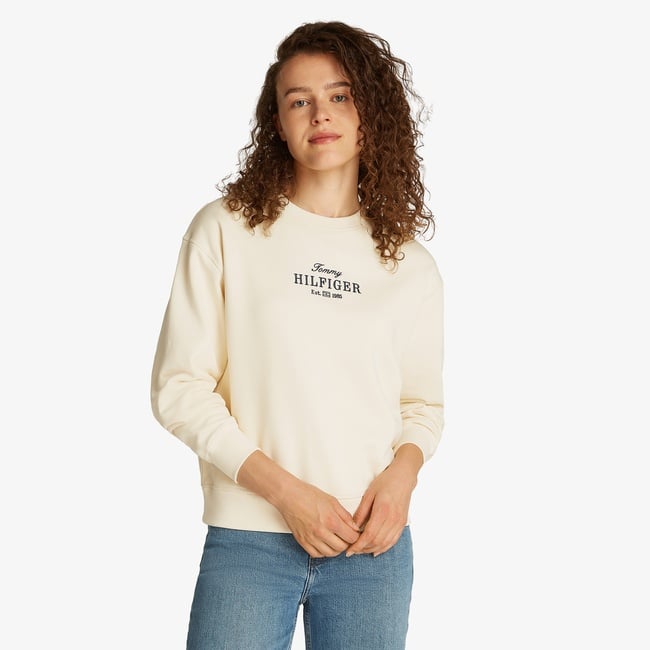  Tommy Hilfiger Reg Kadın Krem Sweatshirt