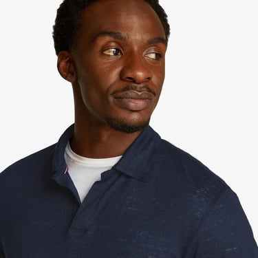  Tommy Hilfiger Pure Linen Reg Erkek Lacivert Polo