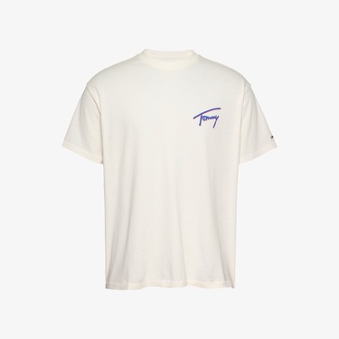  Tommy Jeans Relax Faded Graphic Erkek Beyaz T-Shirt