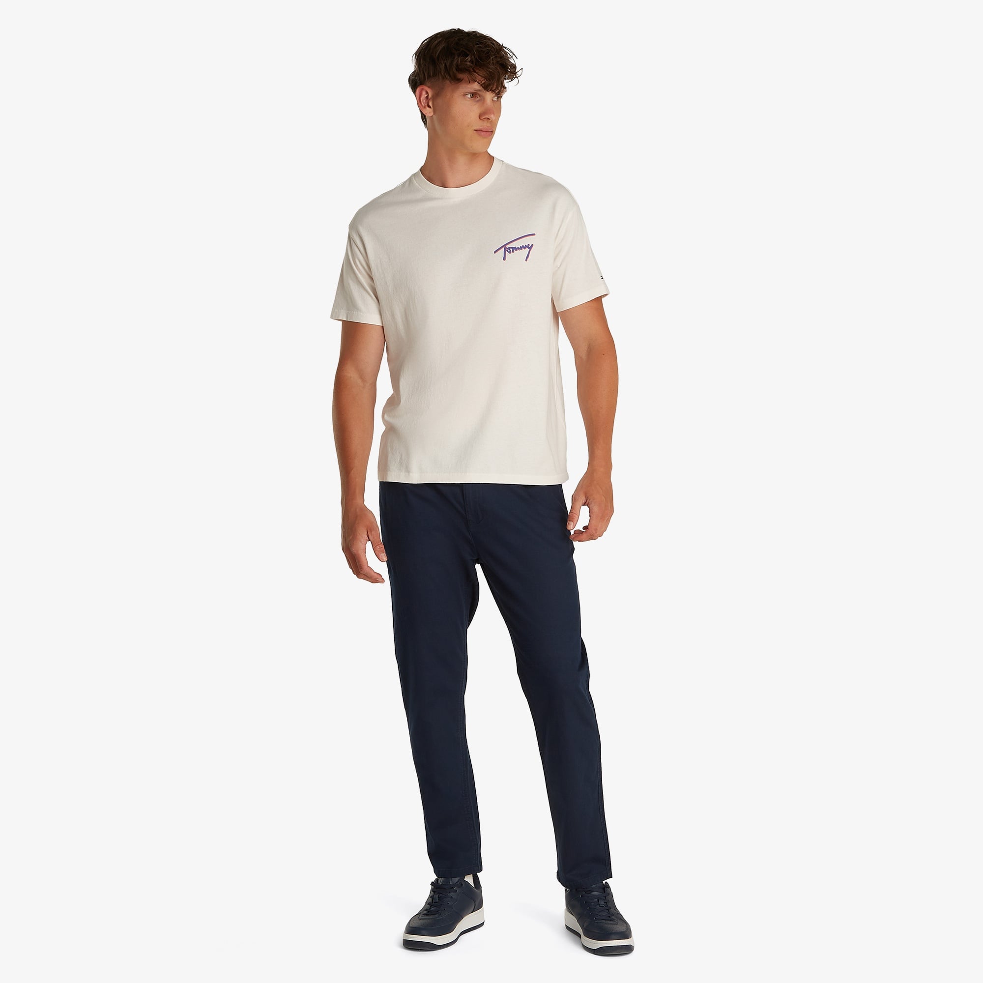 Tommy Jeans Faded Graphic Erkek Gri T-Shirt