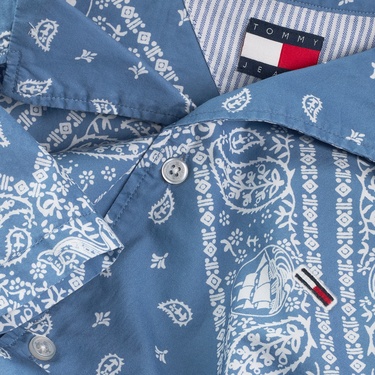 Tommy Jeans Reg Aop Ext Erkek Mavi Gömlek