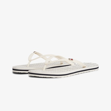 Tommy Hilfiger Strap Beach Kadın Beyaz Terlik