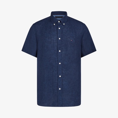  Tommy Hilfiger Pigment Dyed Linen Rf Erkek Lacivert Gömlek