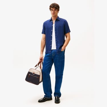  Tommy Hilfiger Pigment Dyed Linen Rf Erkek Lacivert Gömlek