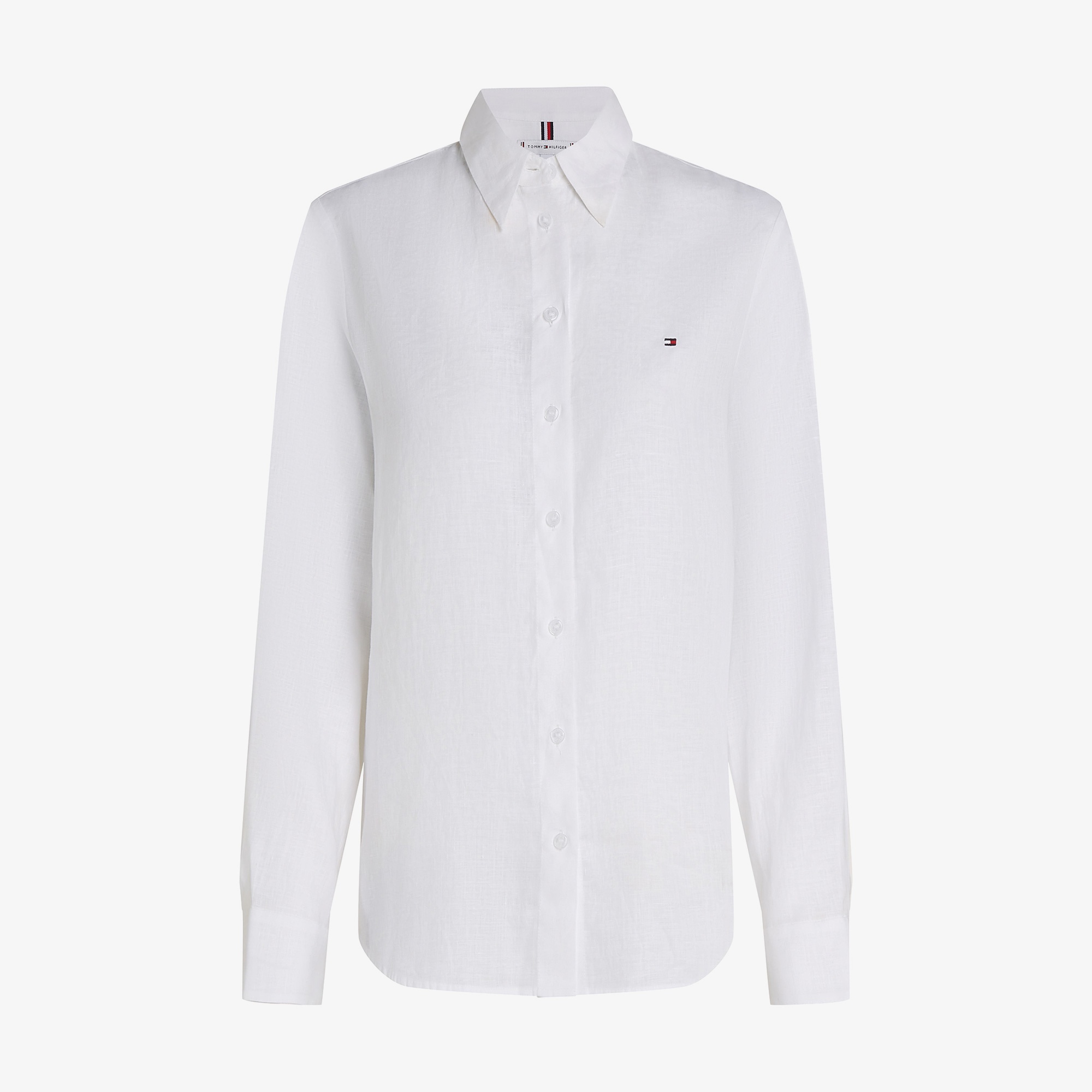 Tommy Hilfiger Essential Linen Kadın Beyaz Gömlek