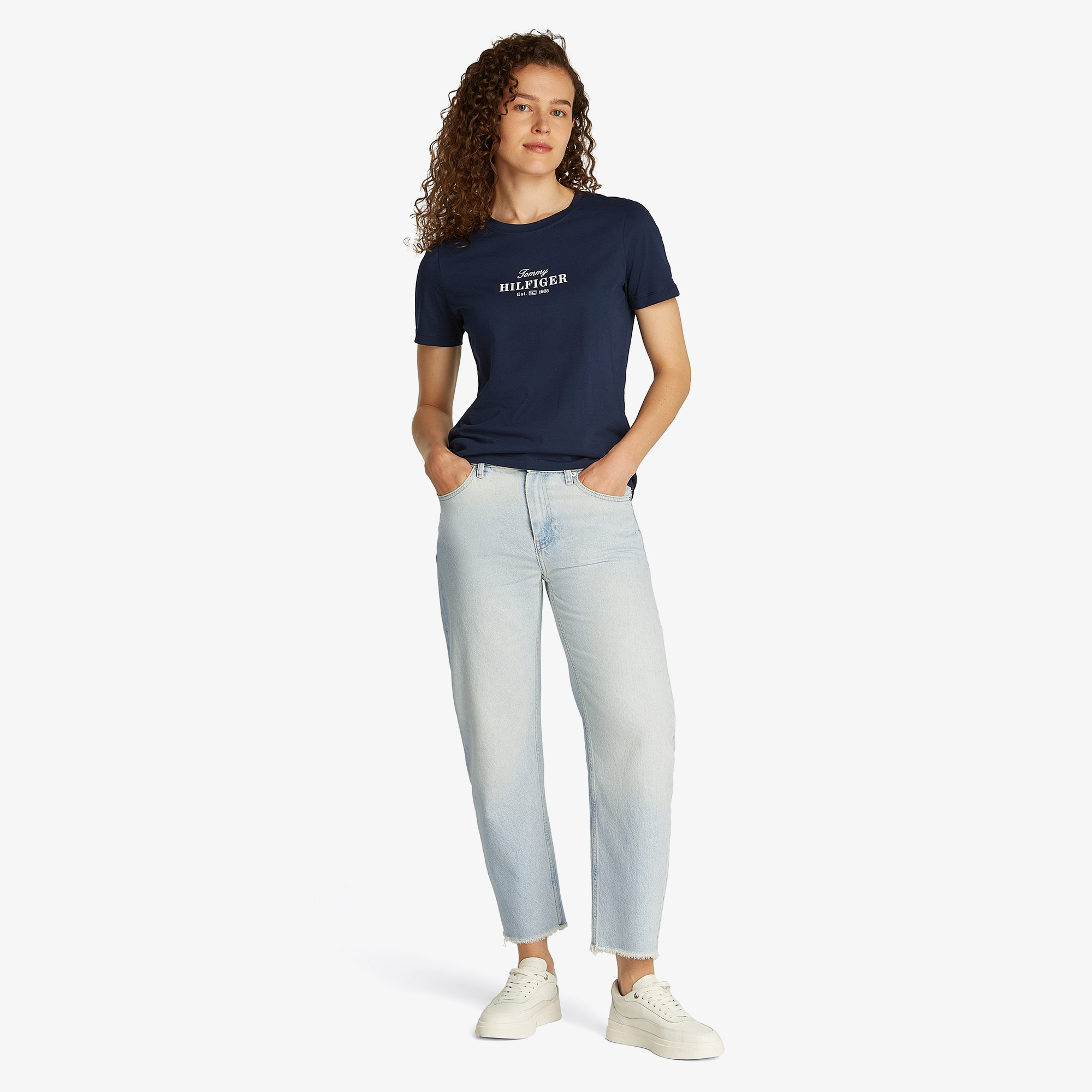  Tommy Hilfiger Tapered Rw A Sky Kadın Lacivert Jean
