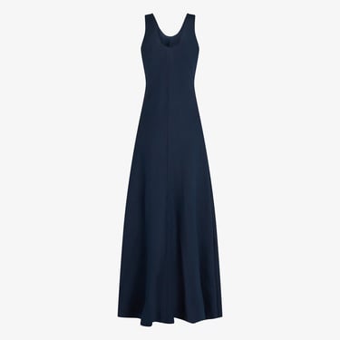  Tommy Hilfiger Textured Linen Tank Maxi Kadın Lacivert Elbise