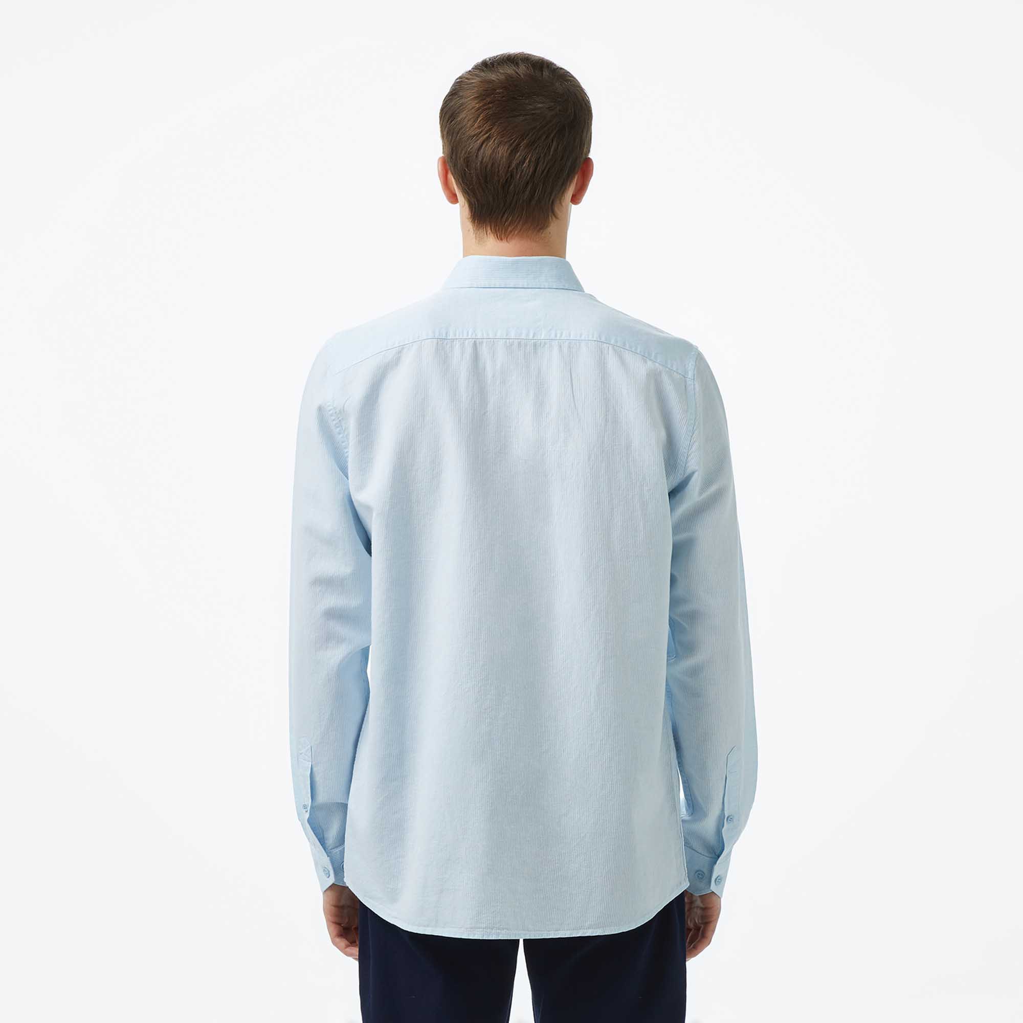 Lacoste Erkek Regular Fit Düğmeli Yaka Mavi Gömlek