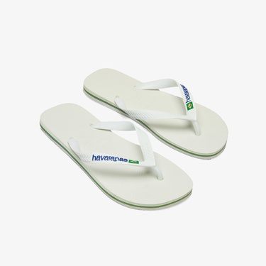  Havaianas Brasil Logo Unisex Beyaz Terlik
