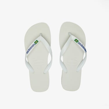  Havaianas Brasil Logo Unisex Beyaz Terlik