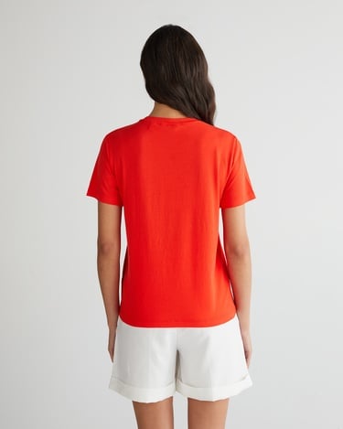  GANT Kadın Turuncu Regular Fit Bisiklet Yaka Logolu T-Shirt