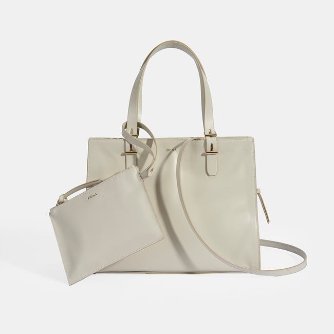  Kadın Beyaz Deri Omuz Çantası