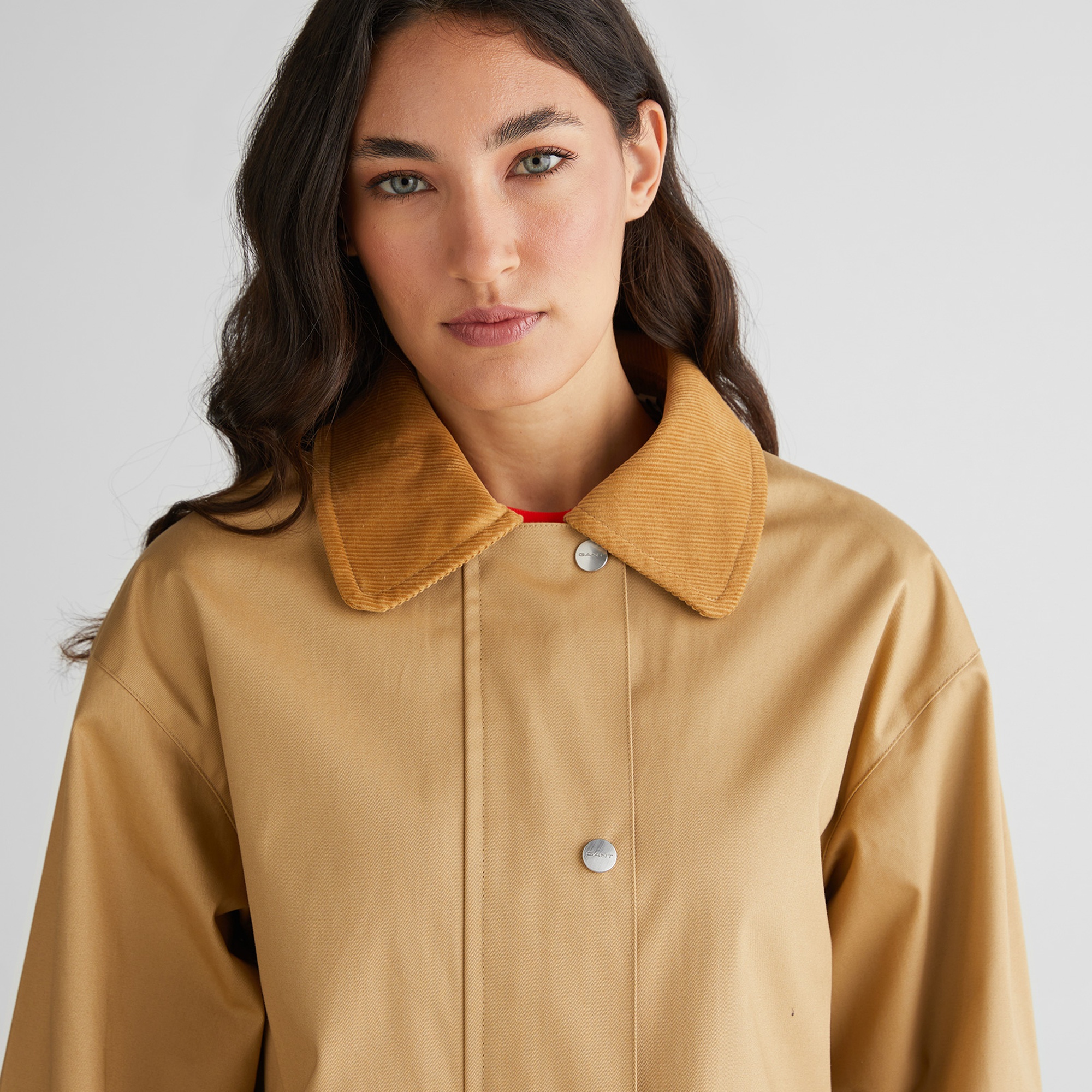 GANT Kadın Bej Relaxed Fit Klasik Yaka Ceket