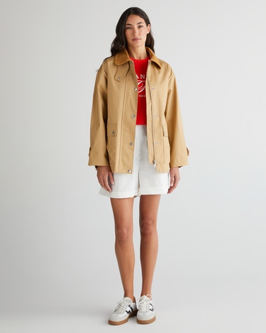  GANT Kadın Bej Relaxed Fit Klasik Yaka Ceket