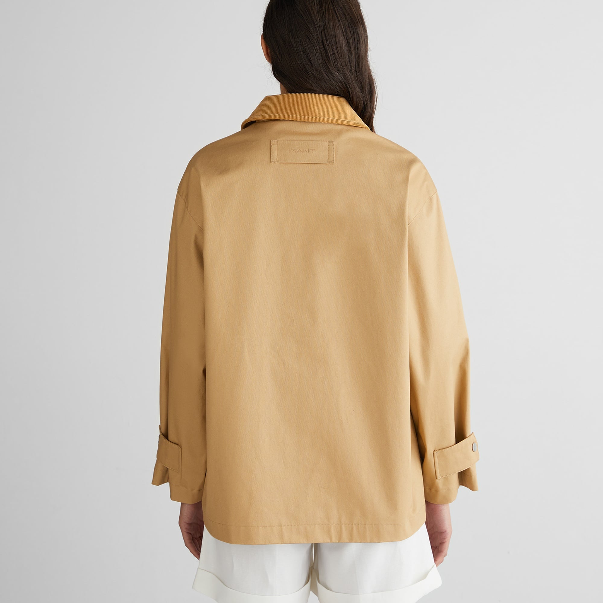 GANT Kadın Bej Relaxed Fit Klasik Yaka Ceket